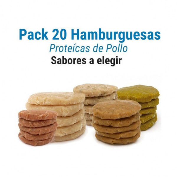 Pack 20 hamburguesas protéicas de pollo