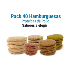 Pack 40 hamburguesas protéicas de pollo